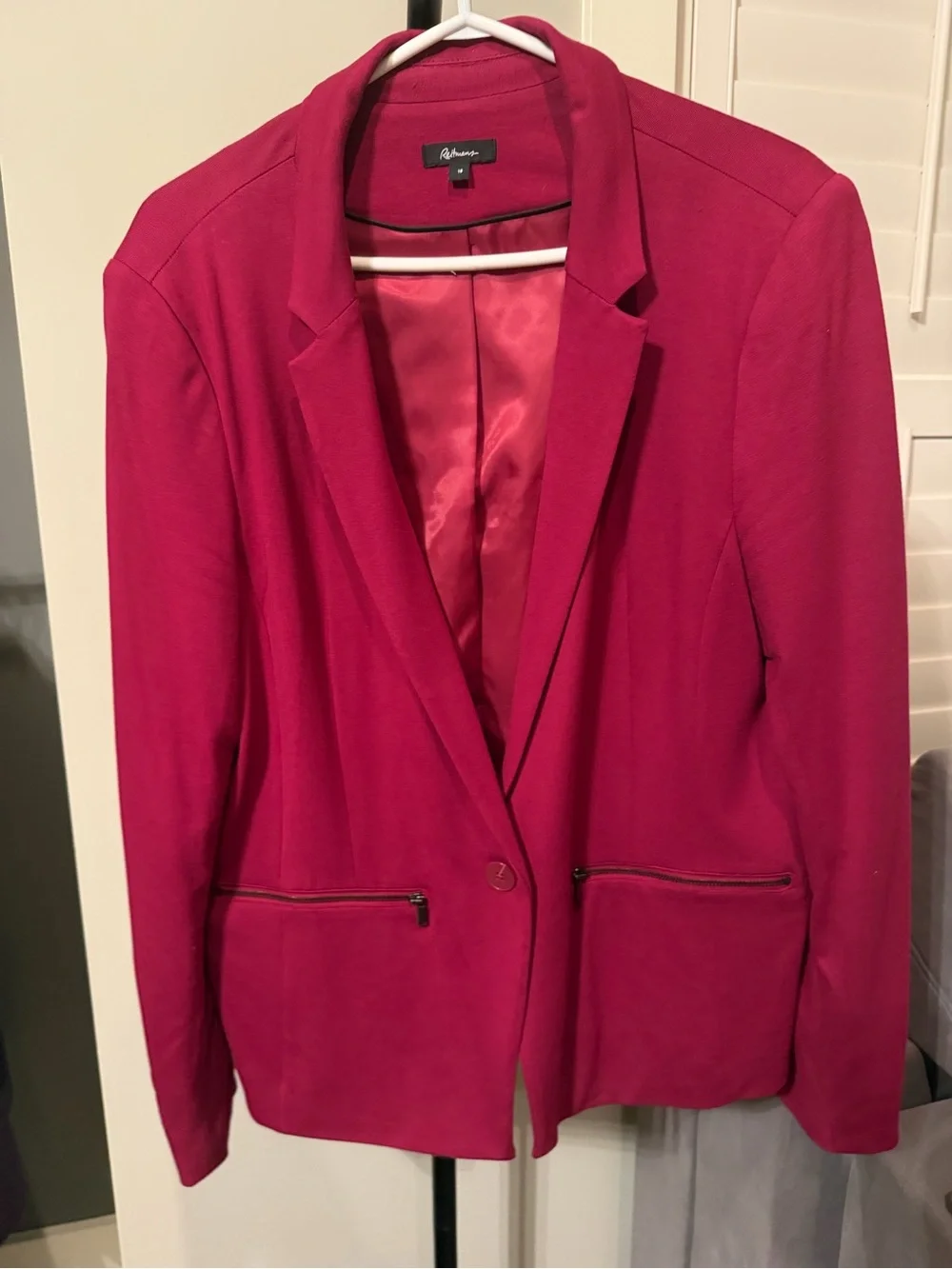 Reitmans Women's Fuchsia Single-Button Blazer - Picture 2 of 4